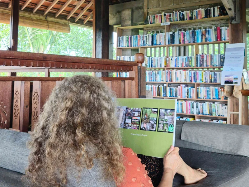 Guest reading in the library